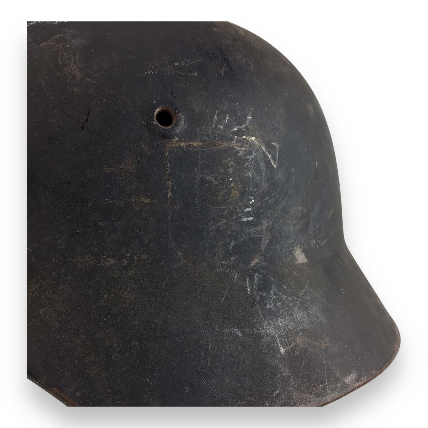 Waffen-SS Double Decal Helmet NAMED, M40 ET64 Lot 898, Size 56 | Decals Removed Intact Strap & Liner
