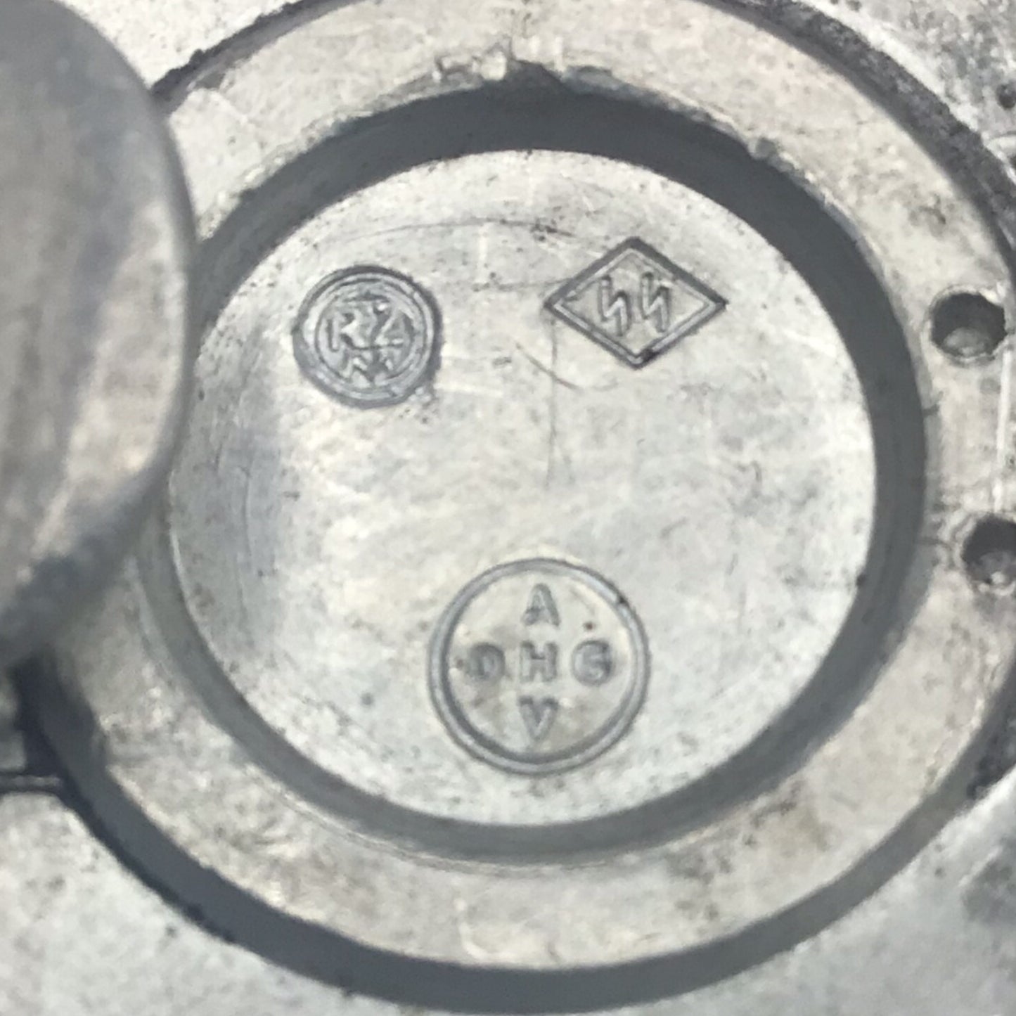 Waffen-SS German Officer's Belt Buckle w/ RZM, SS, & AOHCV Stamps (WW2)