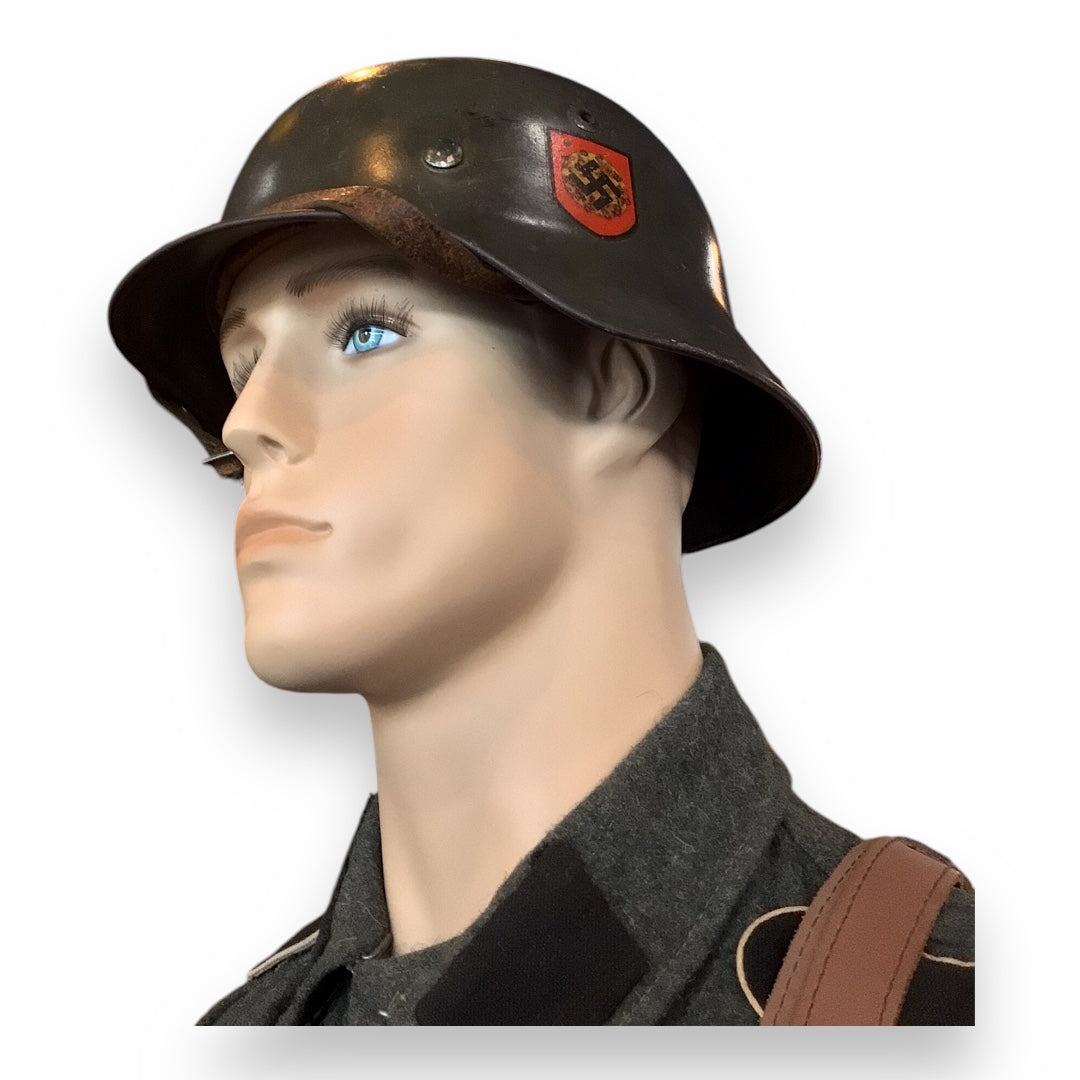 Waffen-SS M35 Double Decal Helmet ET64 – Rare Early Combat Issue | German WW2 Relic