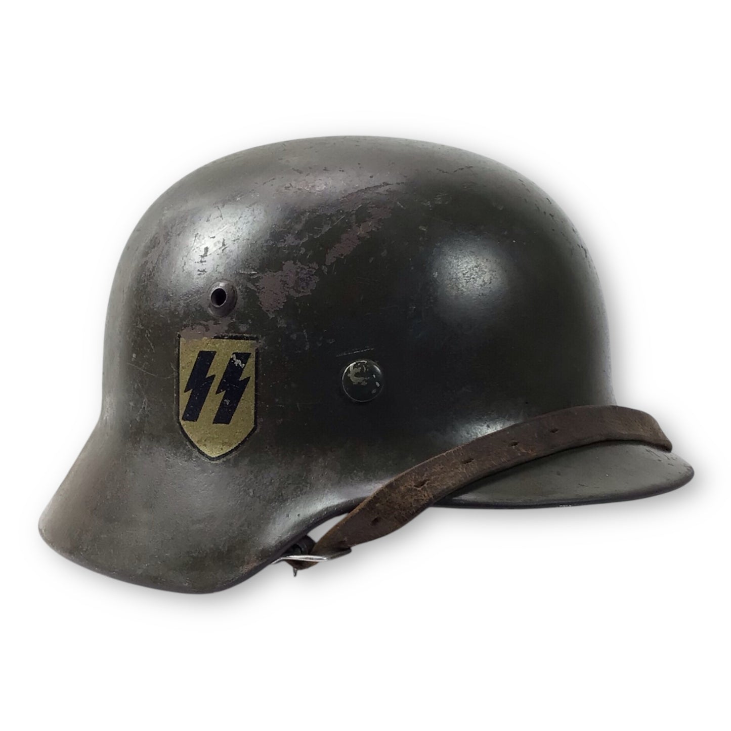 Waffen-SS M35 Double Decal Helmet ET64 – Rare Early Combat Issue | German WW2 Relic