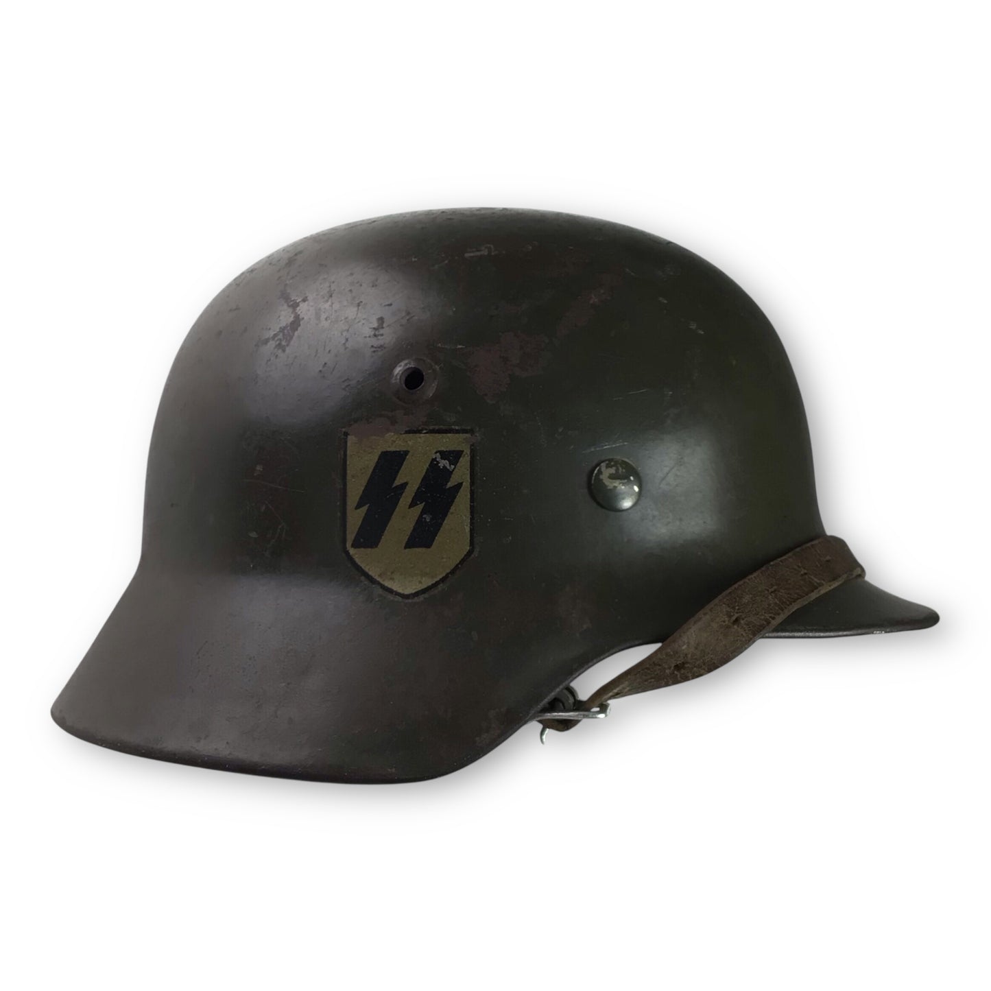 Waffen-SS M35 Double Decal Helmet ET64 – Rare Early Combat Issue | German WW2 Relic