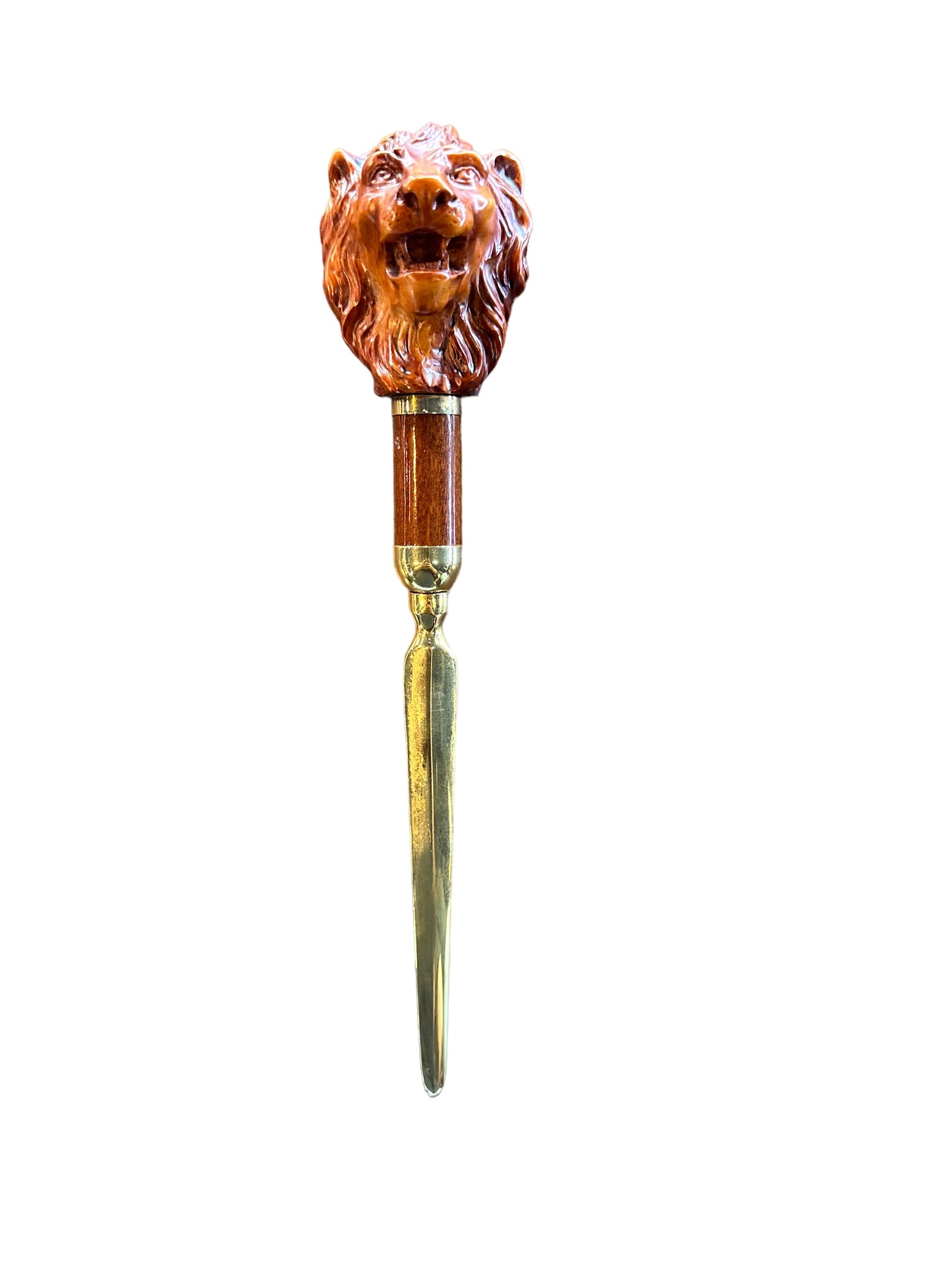 Walking Stick Wooden Lion Head Mail Opener – Collectors Crossroads