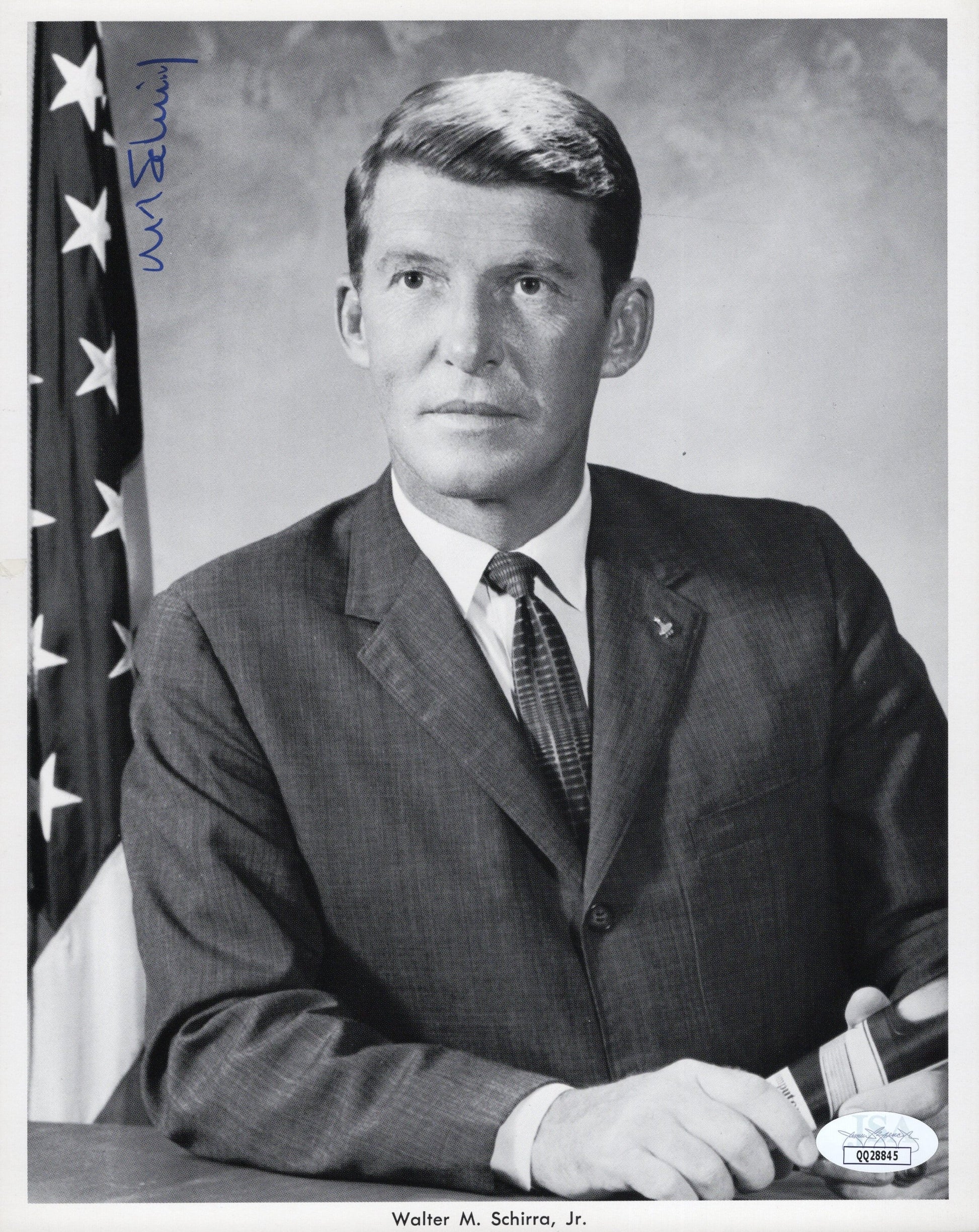 Wally Schirra Signed Photo 8x10 B&W, Autograph by NASA Astronaut