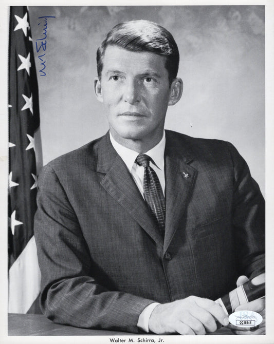 Wally Schirra Signed Photo 8x10 B&W, Autograph by NASA Astronaut