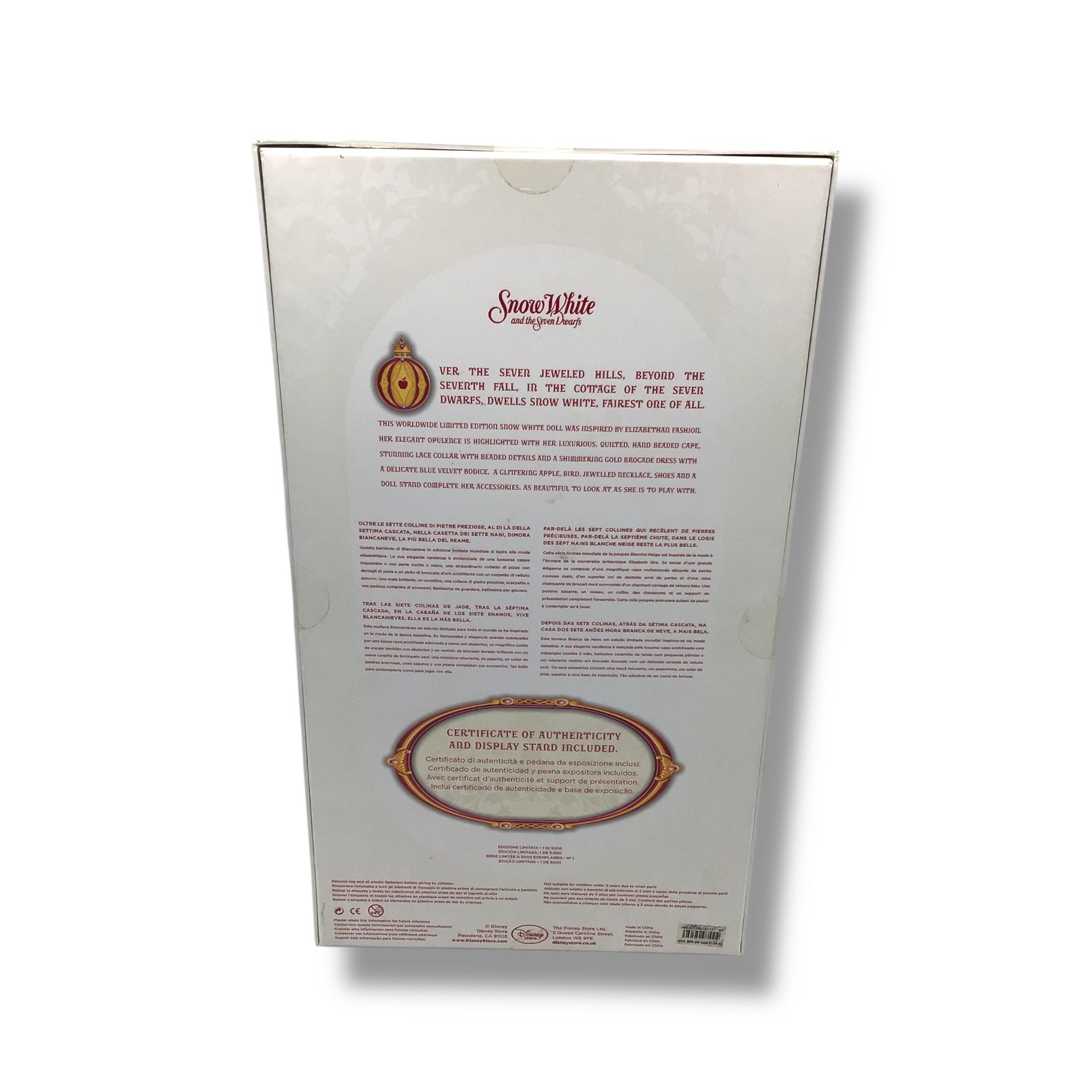 Walt Disney - Snow White Doll (Limited Edition) 1/5000 | Disney Store
