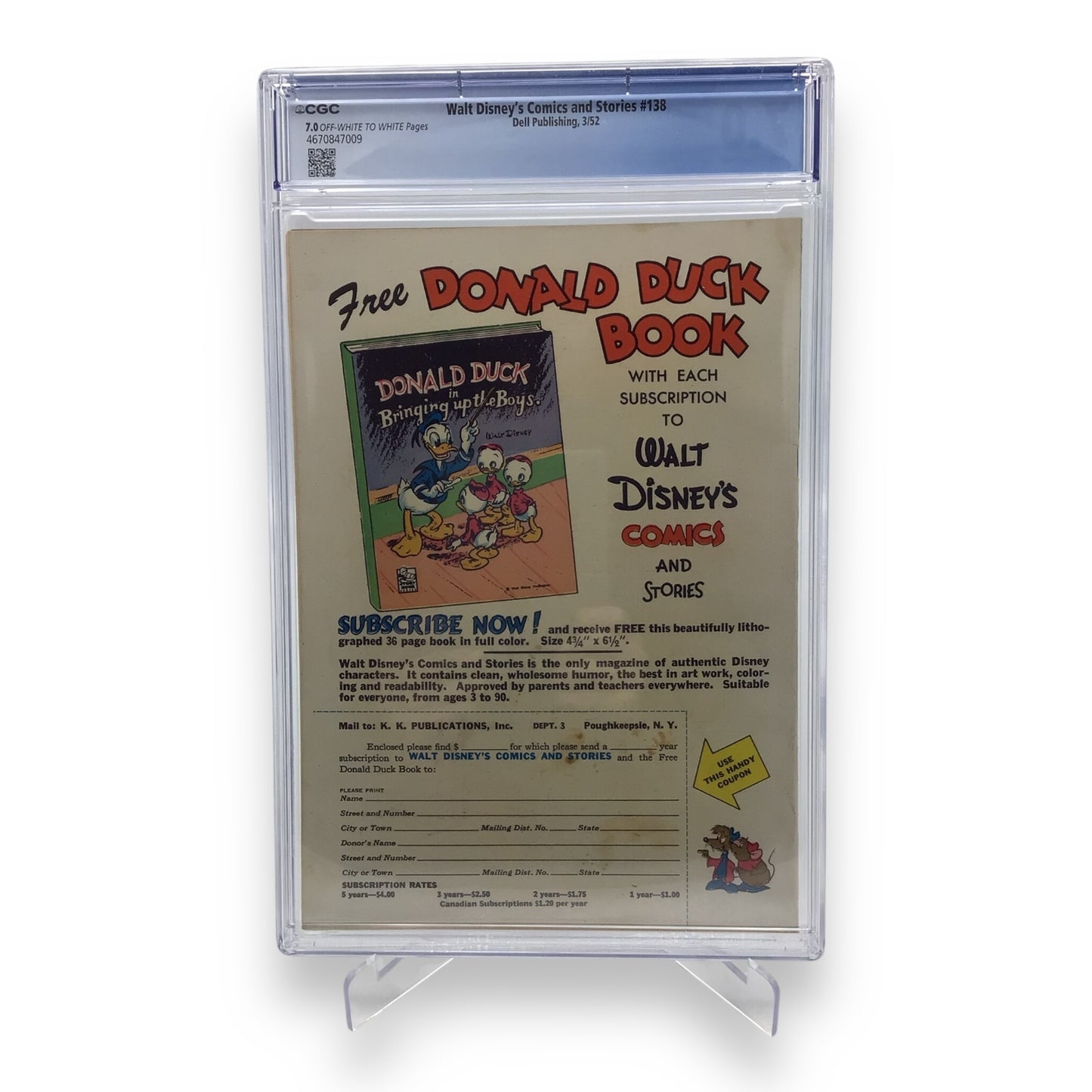 Walt Disney's Comics and Stories #138 - CGC Graded 7.0