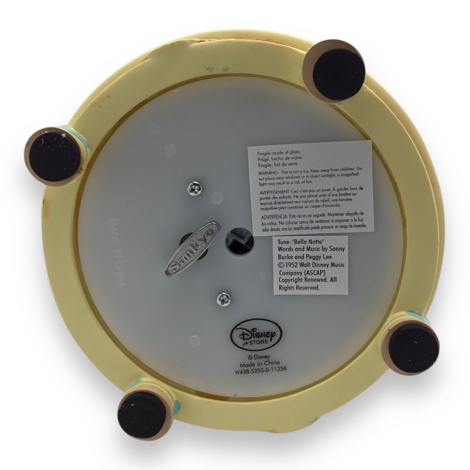 Walt Disney's Lady and the Tramp Snow Globe - 25th Anniversary