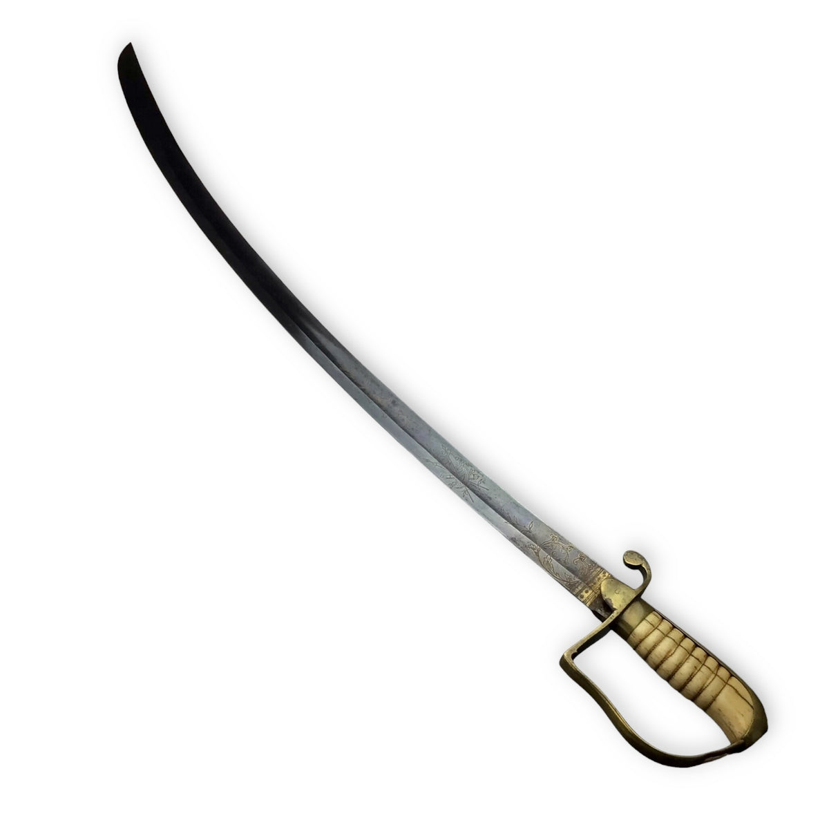 War of 1812 U.S. Cavalry Saber - Hilt, Imported Blade, Brass Sheath w/ Partial Orig. "1814" Hangers