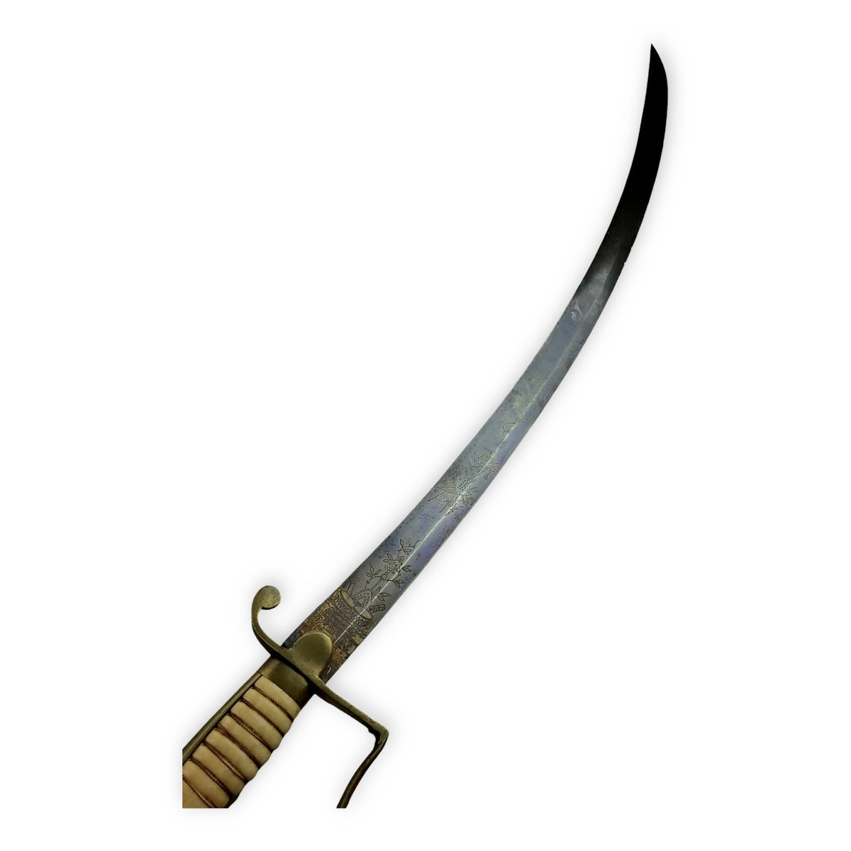 War of 1812 U.S. Cavalry Saber - Hilt, Imported Blade, Brass Sheath w/ Partial Orig. "1814" Hangers