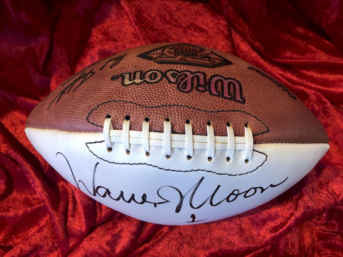 Warren moon autographed store football