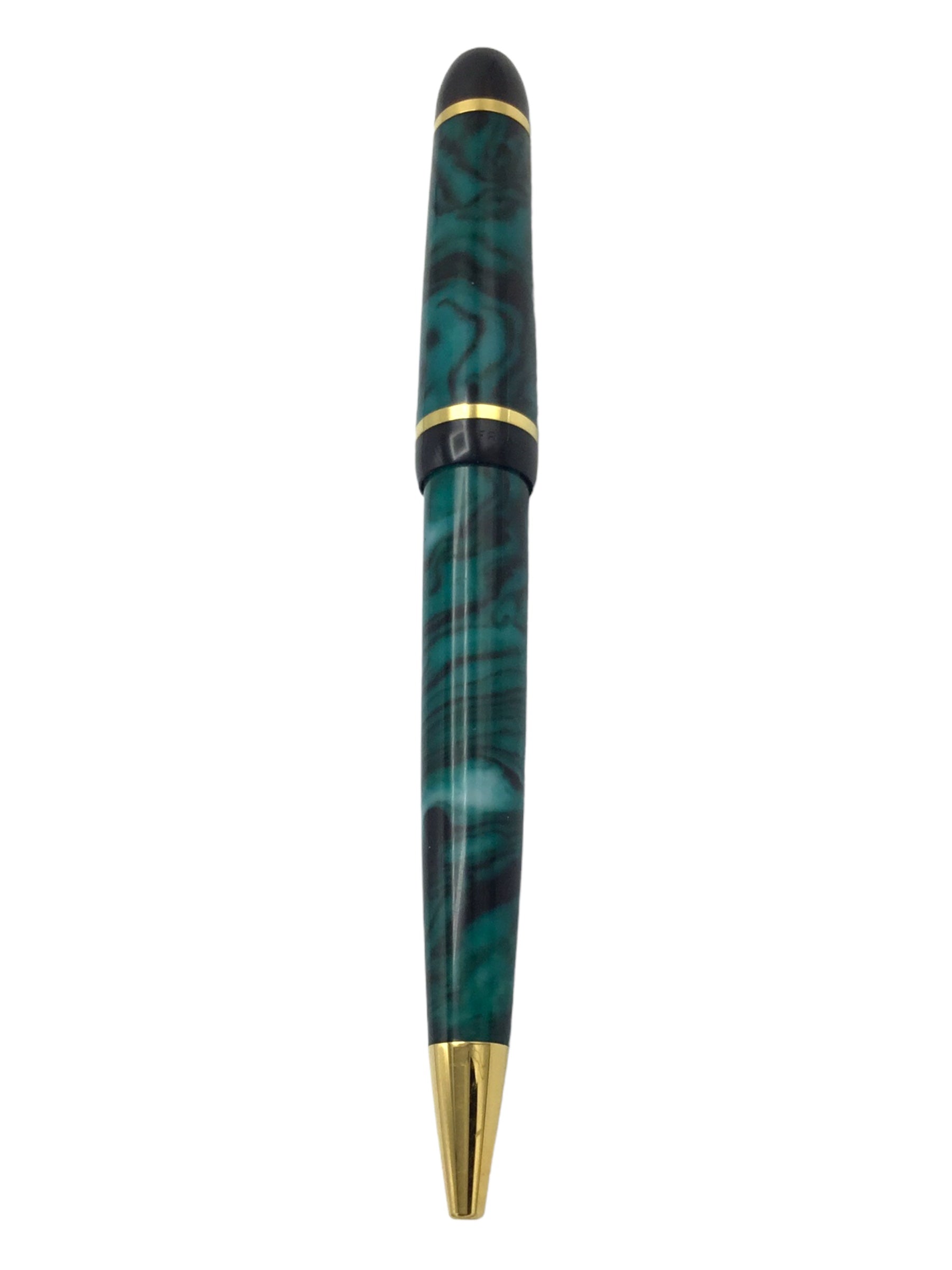 Waterman "Phileas" green and black marbleized ballpoint pen, with twist mechanism