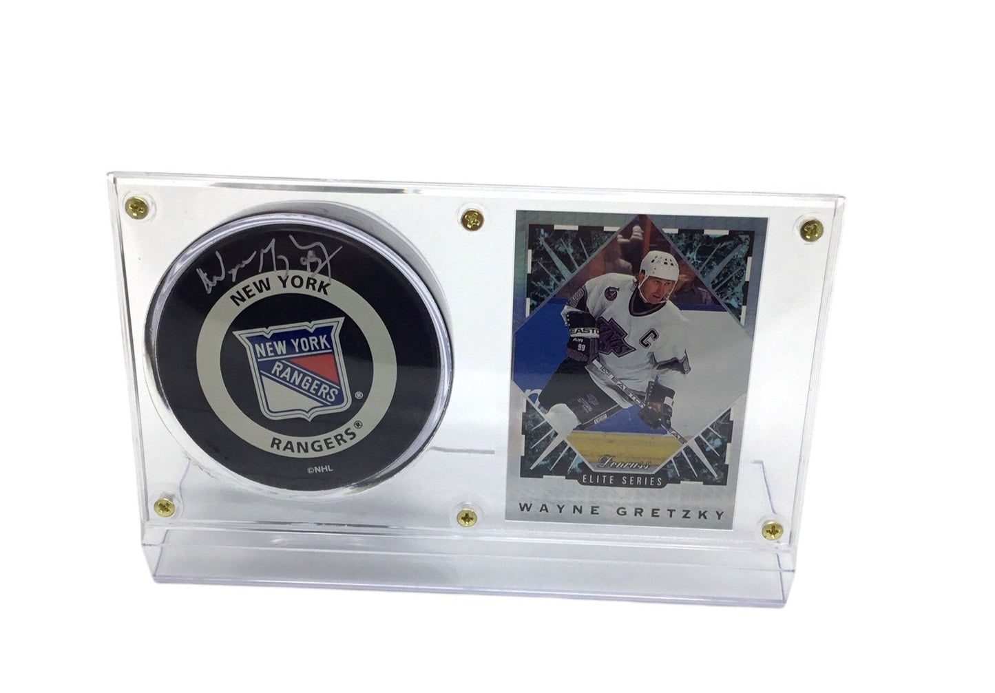 Wayne Gretzky New York Rangers Autographed Puck Certified Upper Deck & Elite Series # Card