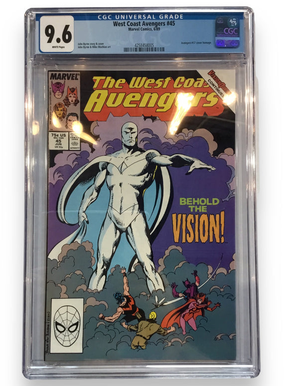 West Coast Avengers #45 - Marvel 1989 - CGC 9.6 - First Appearance of the White Vision