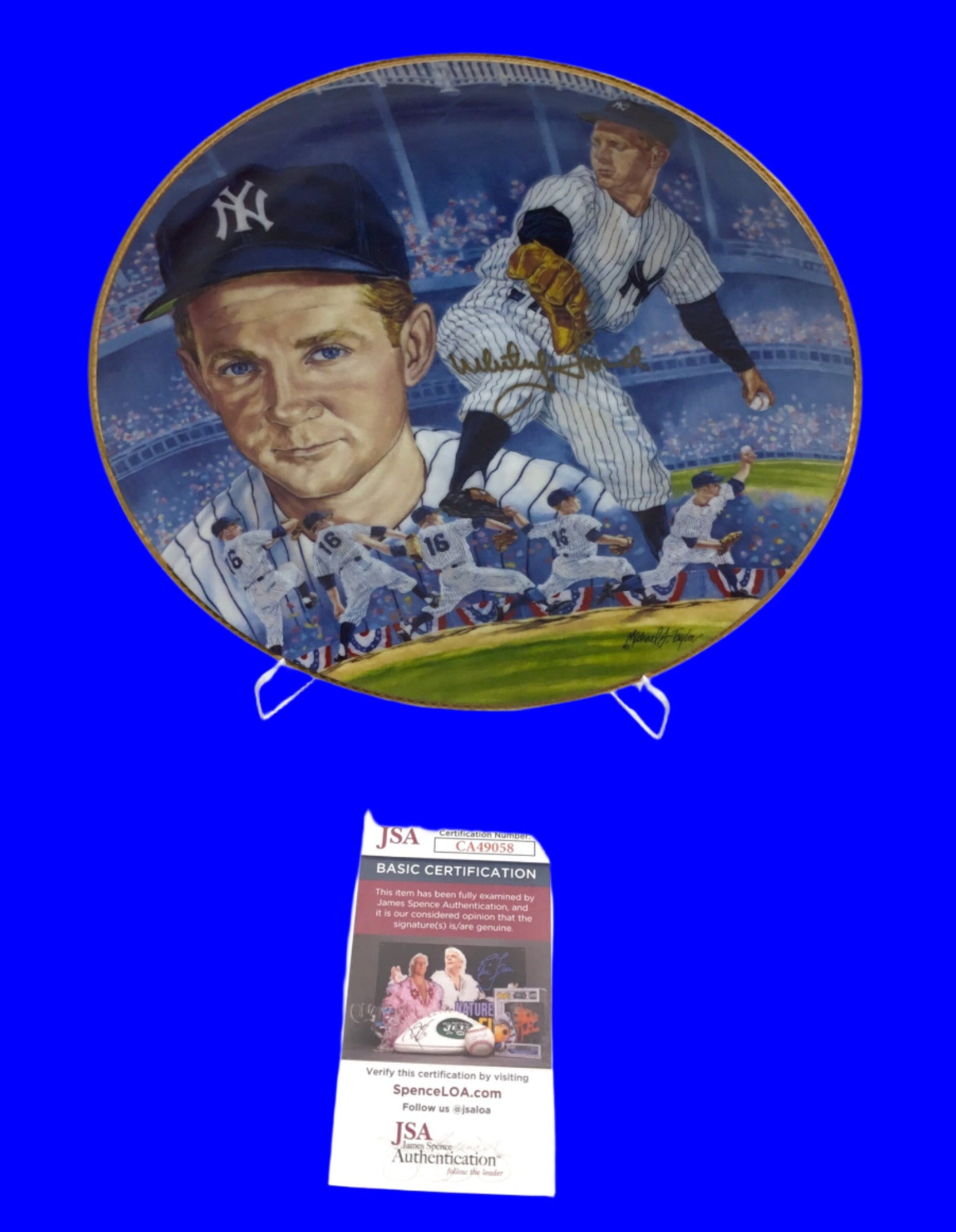 Whitey Ford World Series Wind up 16 Autographed JSA Certified Gartlan Plate #2314