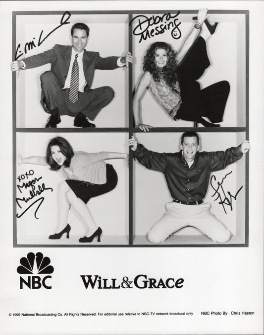 Will & Grace Signed Photo 8x10, Entire Cast Autographs NBC Promo Rare