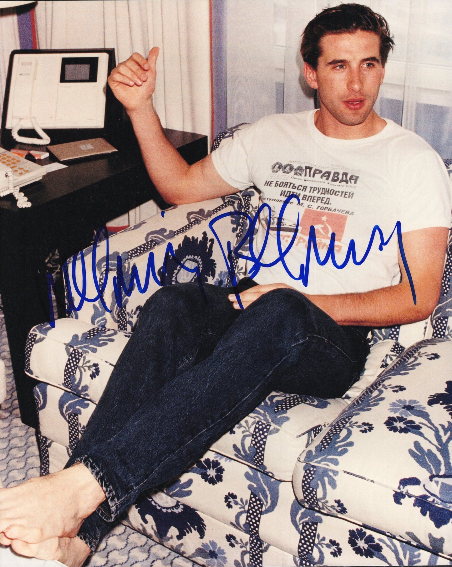 William Baldwin Signed Photo 8x10 Russian Shirt PSA Letter Certified Authentic