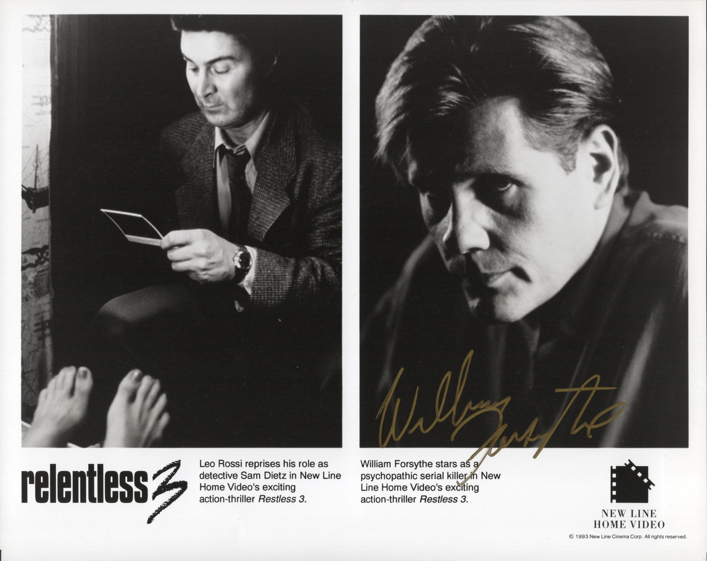 William Forsythe Signed Photo 8x10 B&W PSA Certified Relentless 3