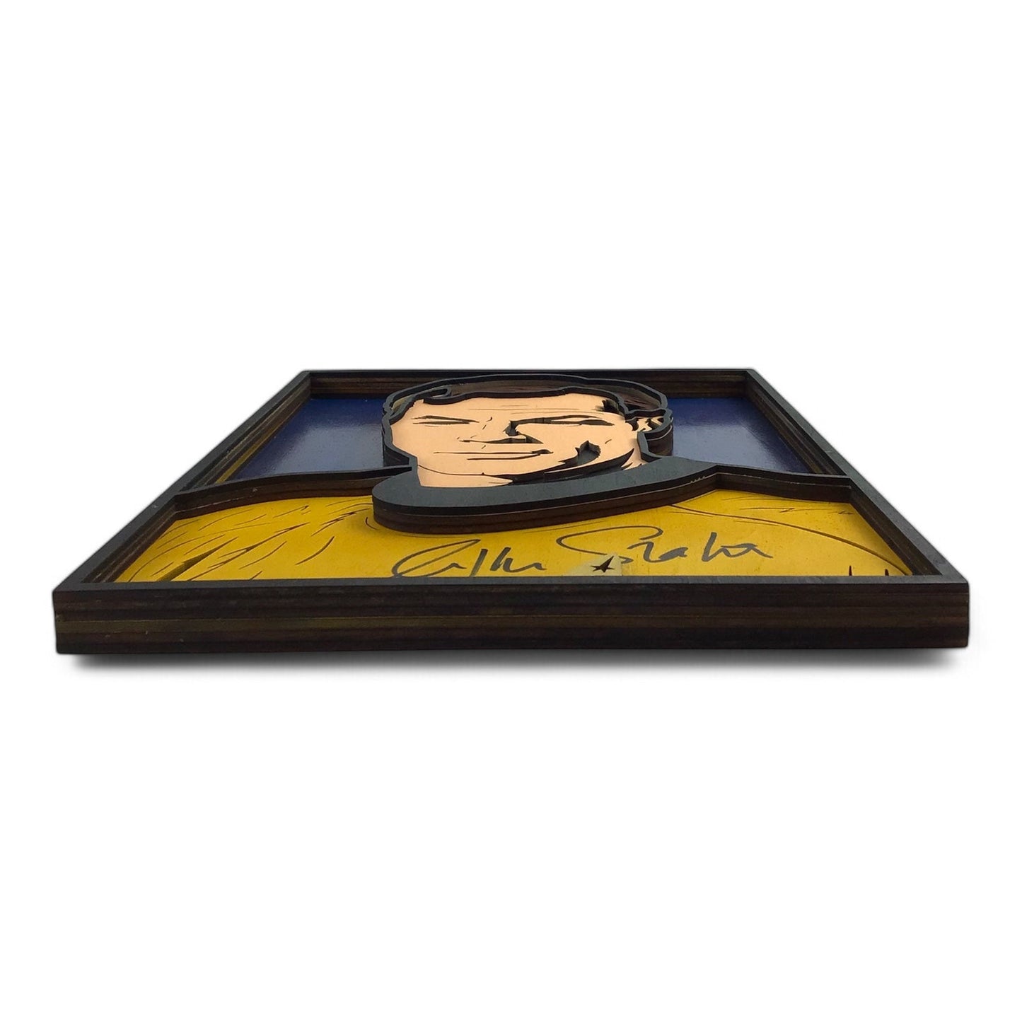 William Shatner Signed Custom Star Trek Captain Kirk Wooden Artwork – JSA Cert