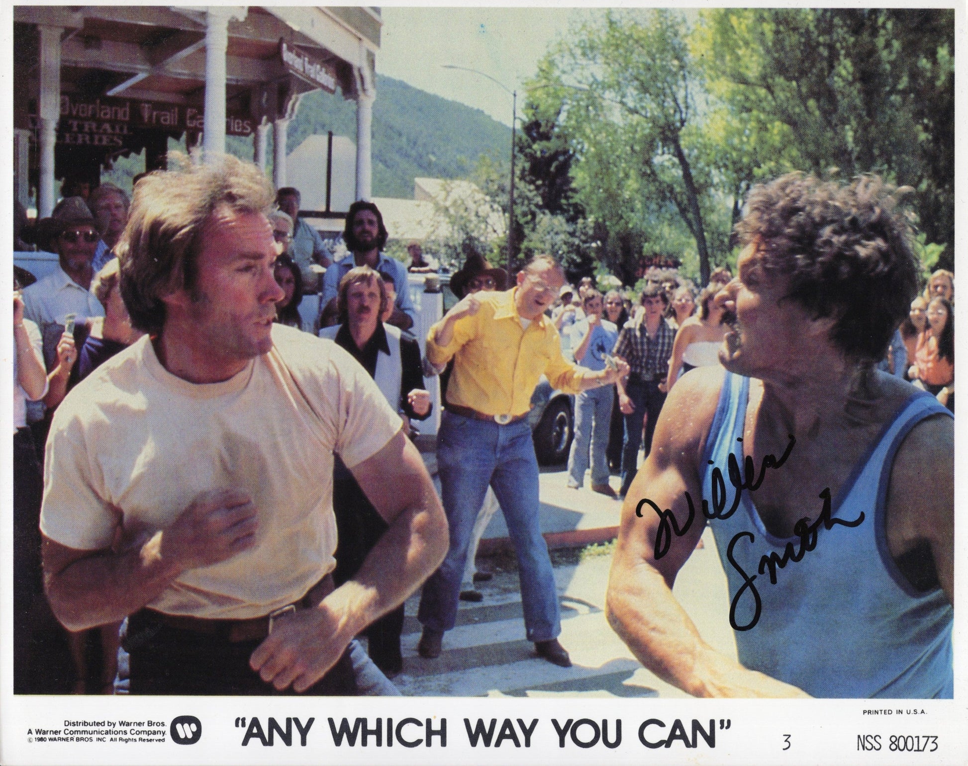 William Smith in Any Which Way You Can Movie Promo Sheet with Clint Eastwood Signed Photo 8x10