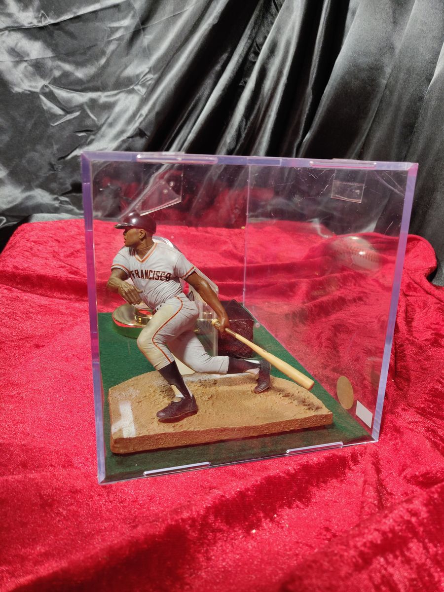 Willie Mays Shadowbox w/ Signed Baseball, Card, and Figure