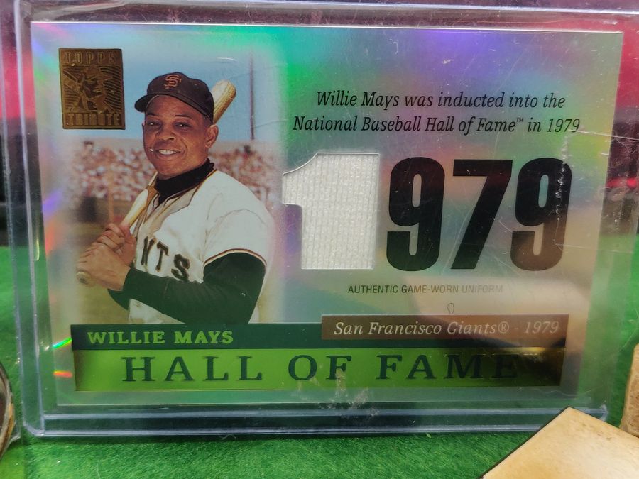 Willie Mays Shadowbox w/ Signed Baseball, Card, and Figure