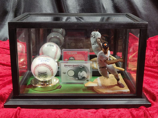 Willie Mays Shadowbox w/ Signed Baseball, Card, and Figure