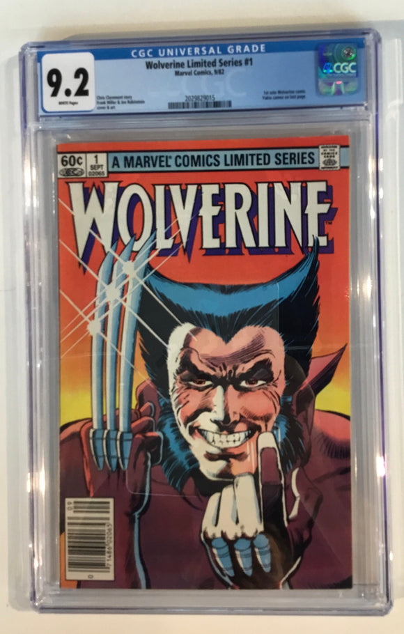 Wolverine Limited Series #1 - Marvel 1982 - CGC 9.2 - 1st solo Wolverine comic