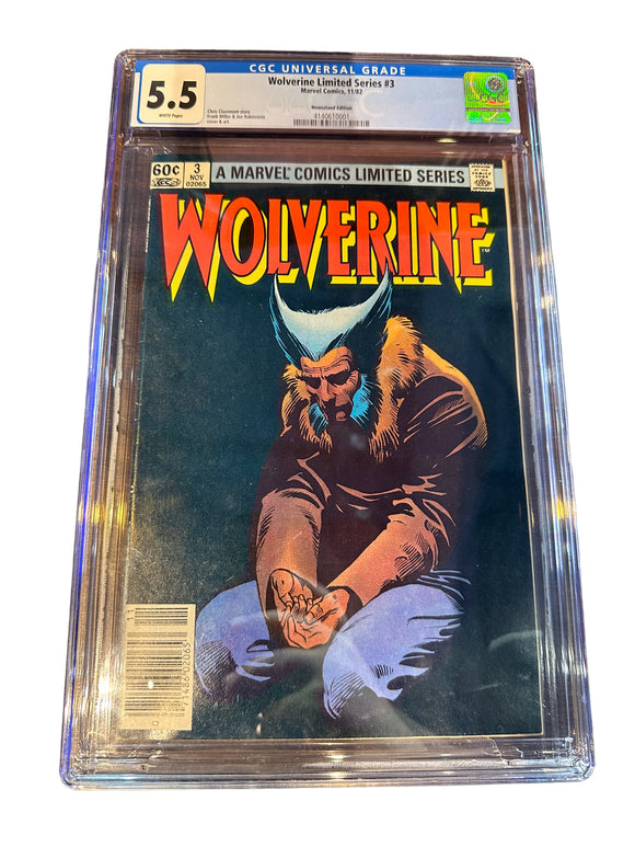 Wolverine Limited Series #3 - Marvel 1982 - Newsstand Edition - CGC 5.5