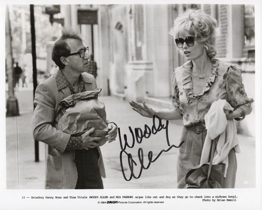 Woody Allen Signed Photo 8x10 – Broadway Danny Rose, Secretarial Signature