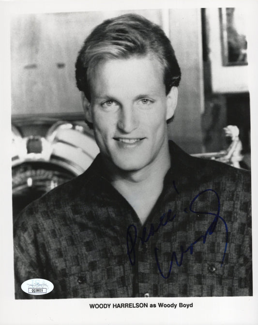 Woody Harrelson Signed Photo 8x10, “Peace!” Autograph as Woody Boyd in Cheers
