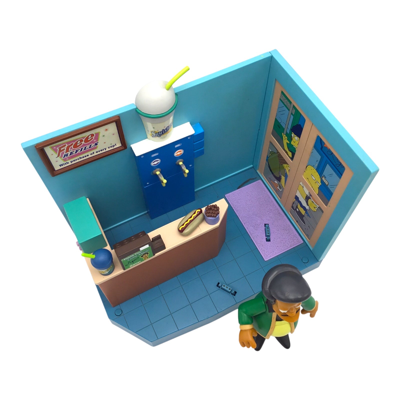 World of Springfield The Simpsons Kwik-E-Mart Interactive Playset Playmates, Loose