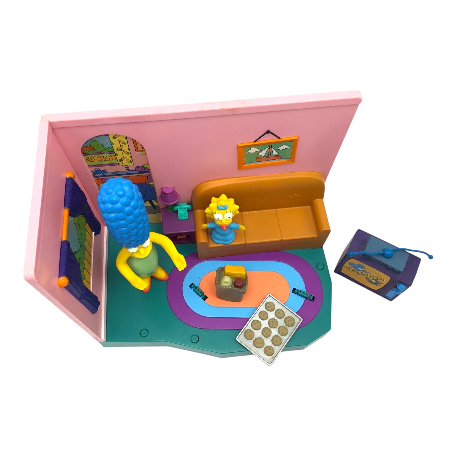 World of Springfield The Simpsons Living Room Interactive Playset Playmates, Loose