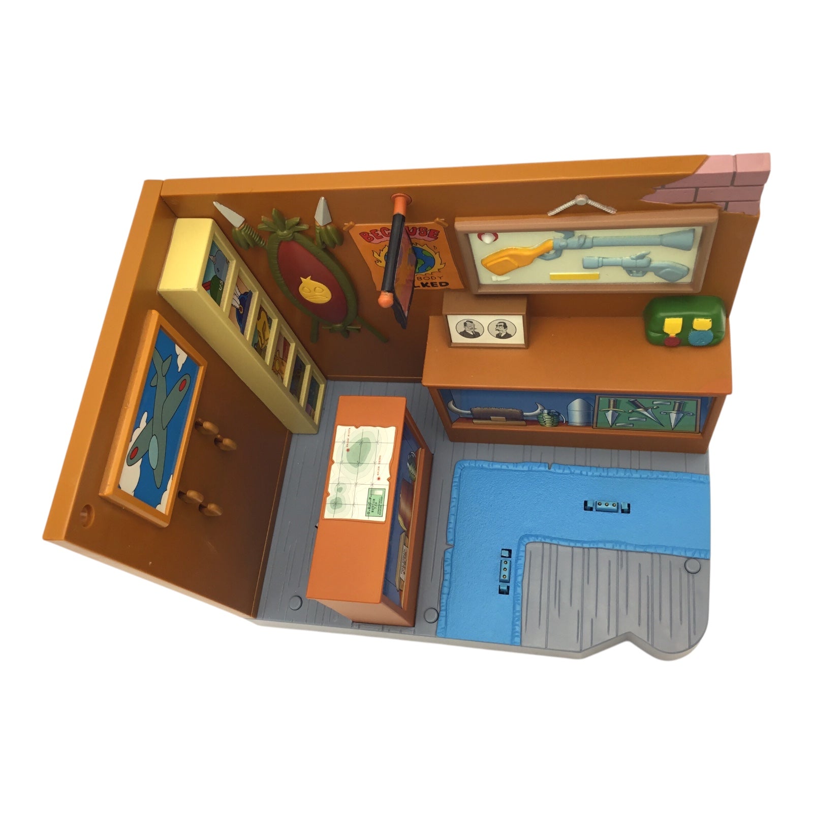 World of Springfield The Simpsons Military Antique Shop Playset Playmates, Loose