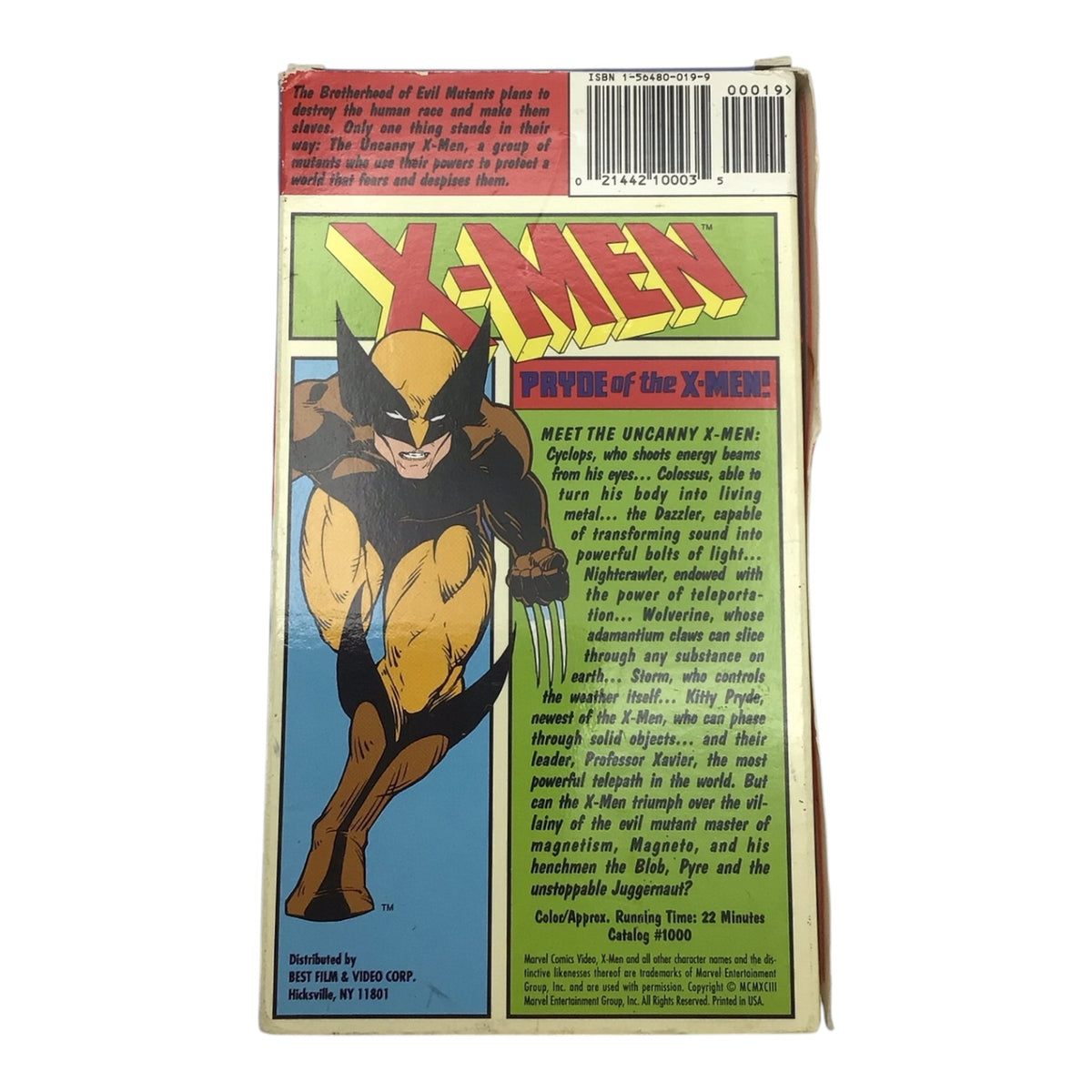 X-Men Pryde of the X-Men VHS Tape