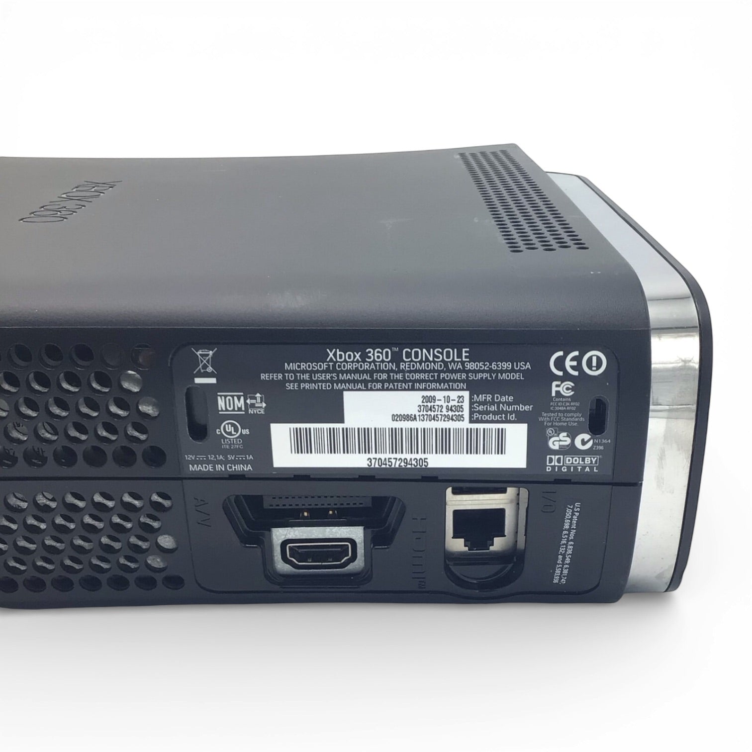 Xbox 360 120GB Console with Controller & Cables - Tested/Working