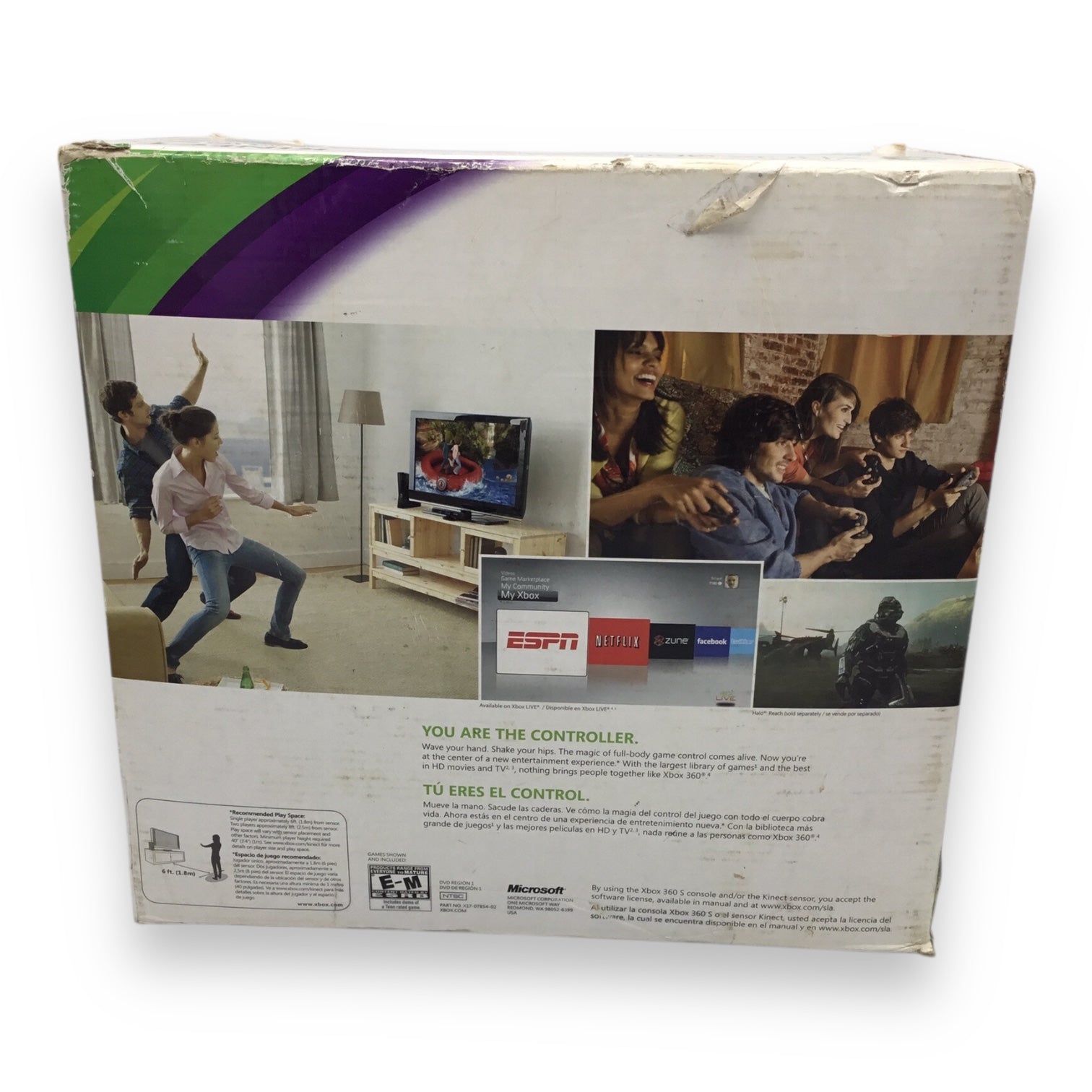 Xbox 360 Bundle with Kinect Sensor, Controller, and Cables