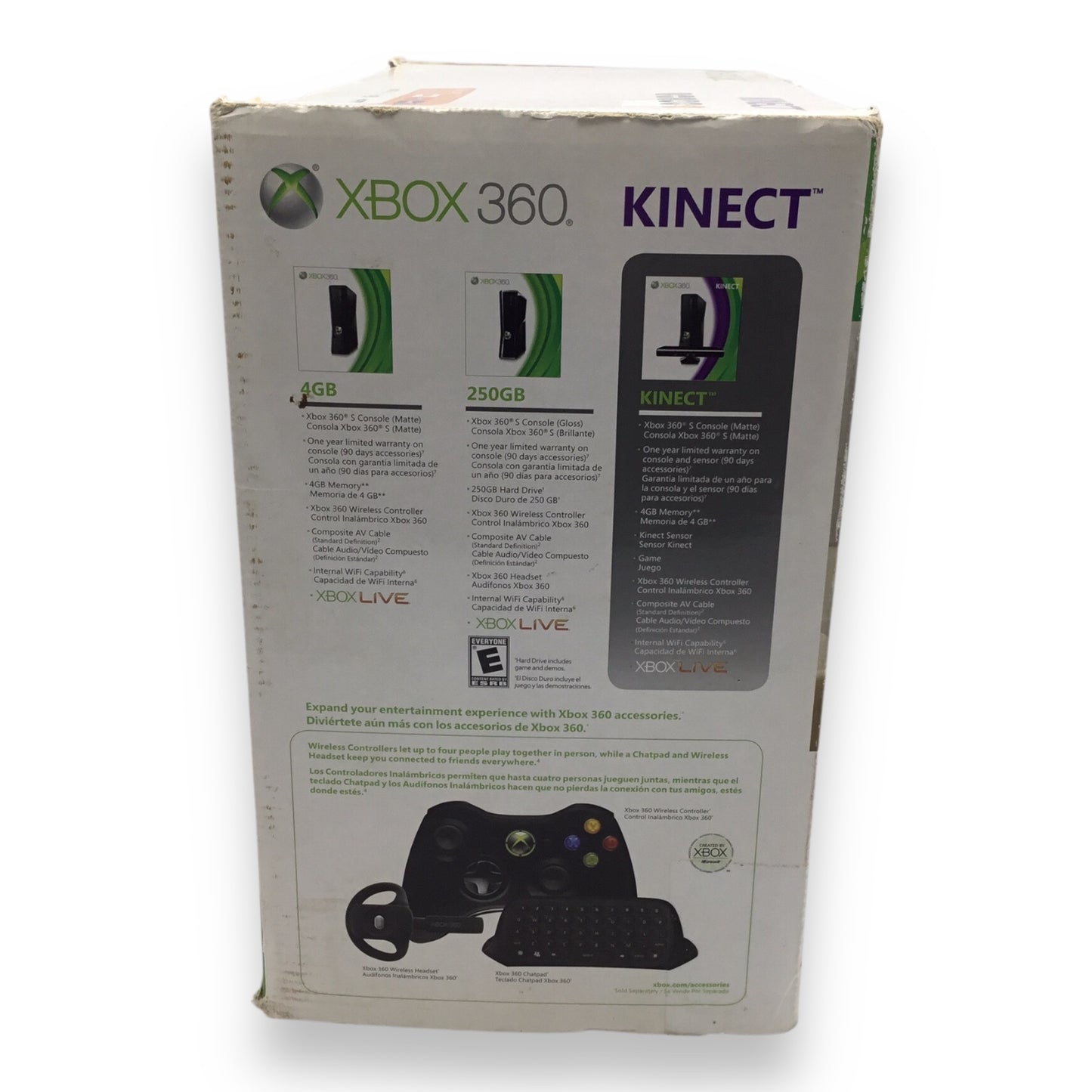 Xbox 360 Bundle with Kinect Sensor, Controller, and Cables