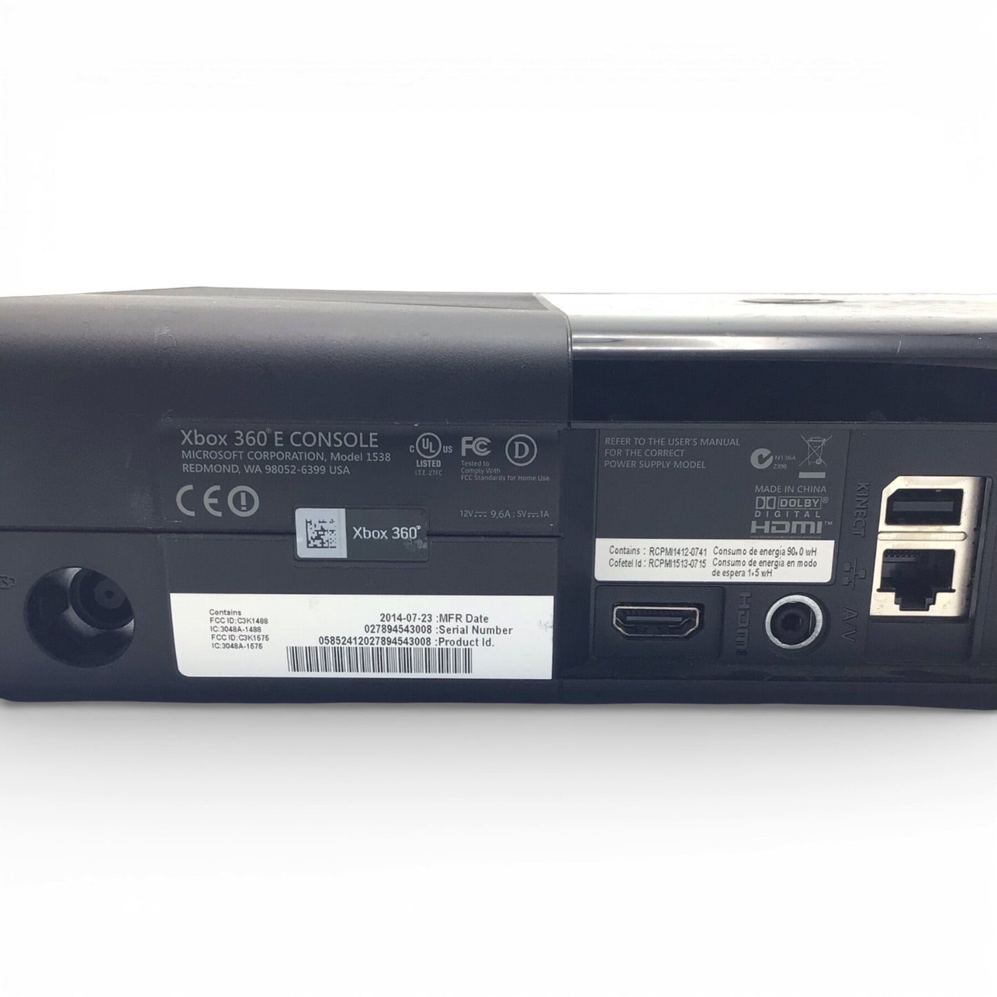 Xbox 360 E Console Model 1538 Complete Set - Tested/Working