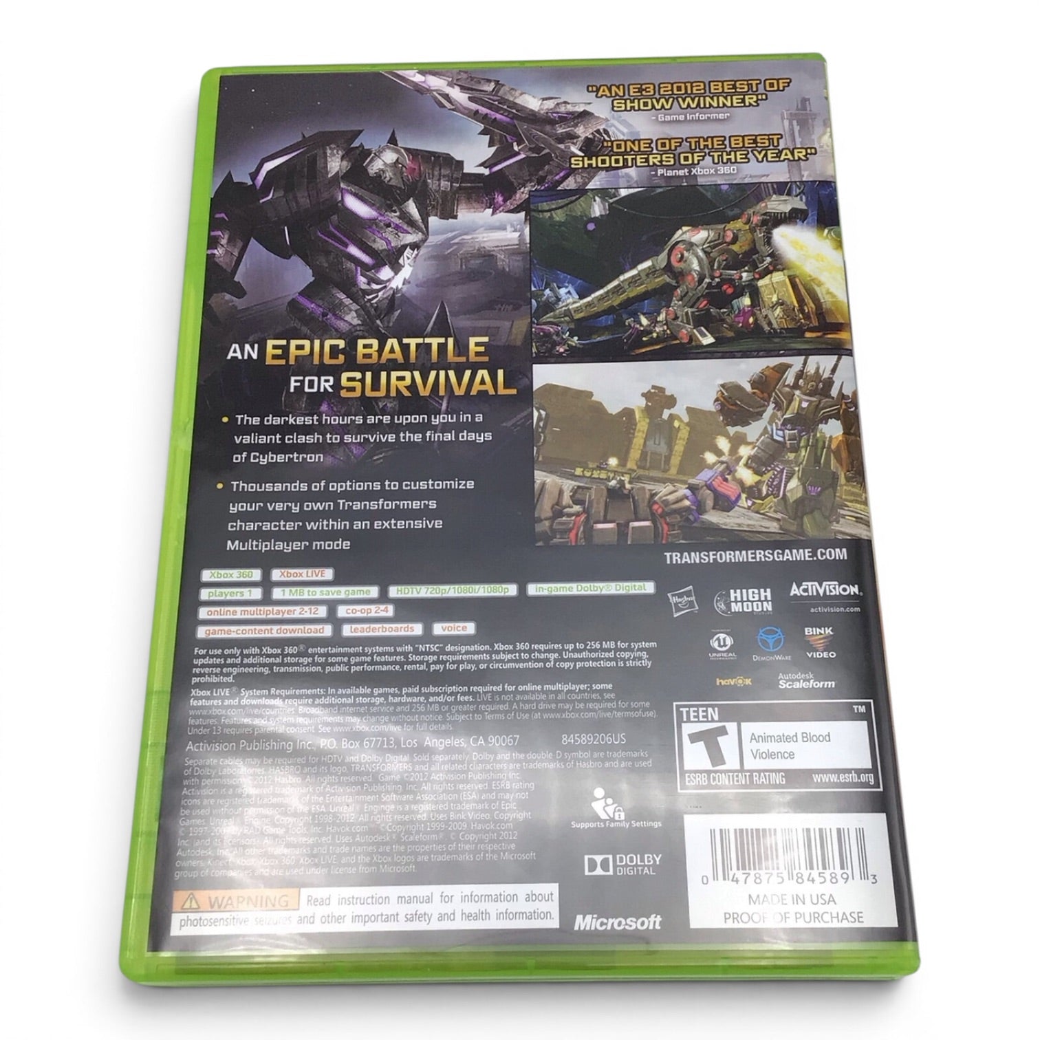 Xbox 360 Transformers Fall of Cybertron