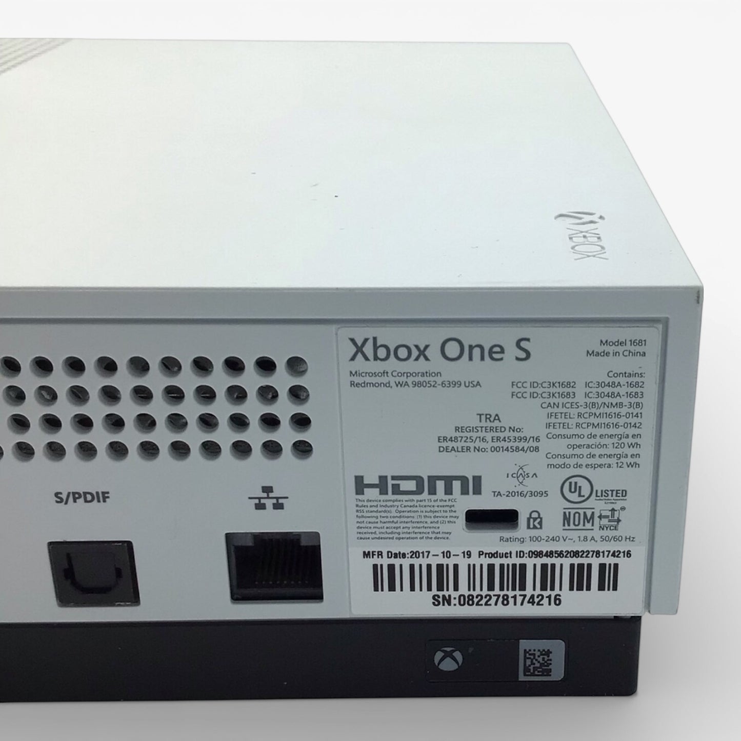 Xbox One S Set with Controller and Cables - Testing & Working