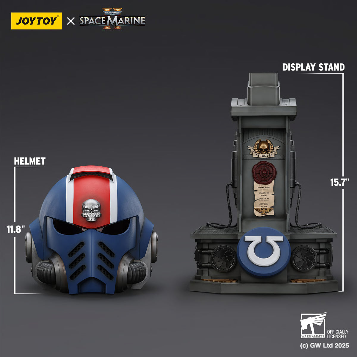 Sideshow Ultramarines Lieutenant Titus MKX Helmet & Display Stand