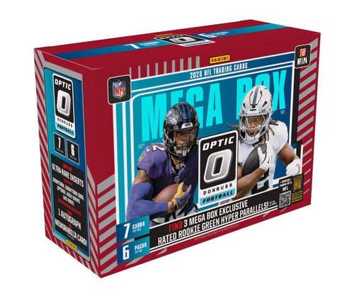 2025 Donruss Optic NFL Football Mega Box - 3 Exclusive Green Hyper Parallels