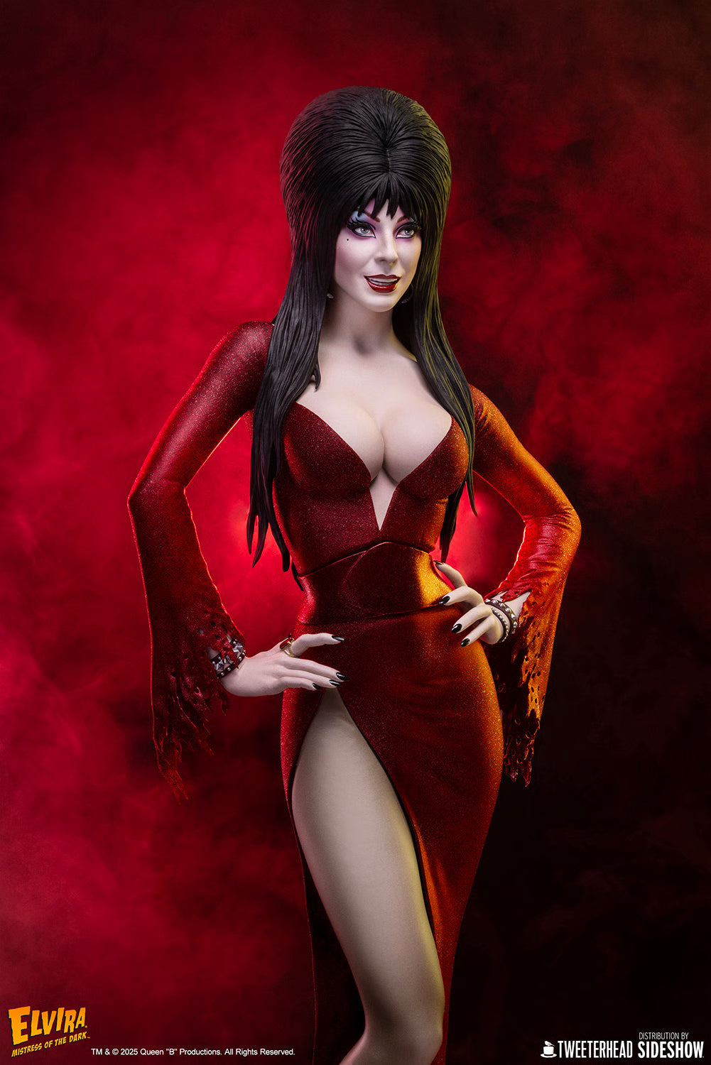 Elvira: Mistress of the Dark (Red Glitter Dress Variant) Statue - Sideshow Tweeterhead